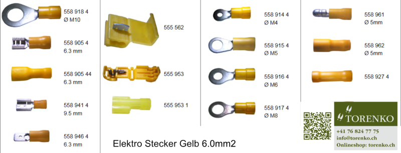 Elektrostecker Gelb 6.0mm2